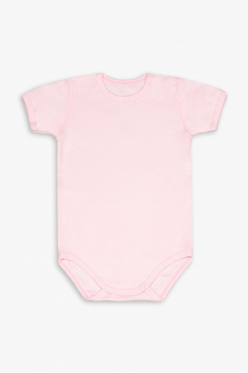 Body manga curta rosa para beb