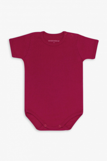 Body manga curta vermelho para beb
