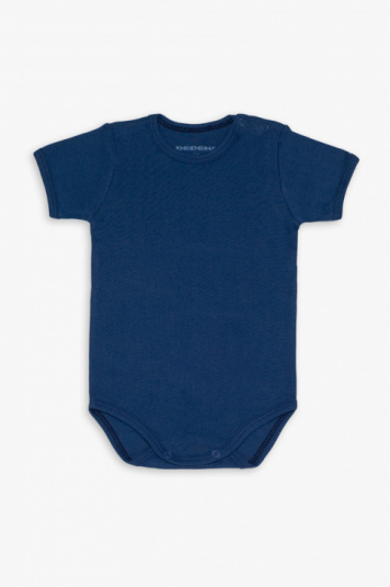 Body manga curta azul marinho para beb