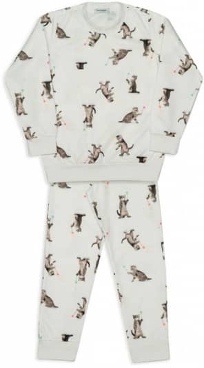Pijama de moletinho infantil estampado gatinhas mgicas 