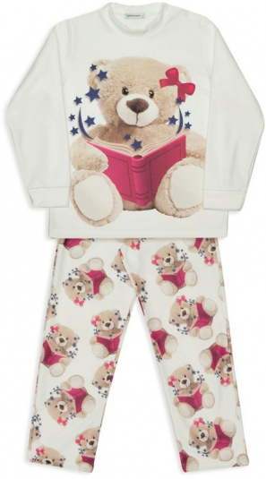 Pijama de soft infantil ursinhas leitoras