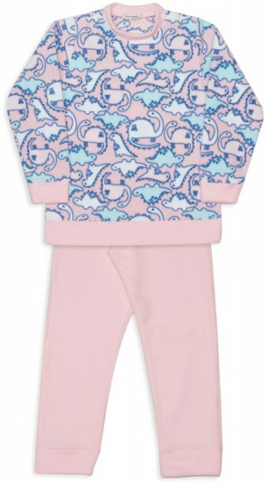 Pijama de soft infantil dinos rosa 