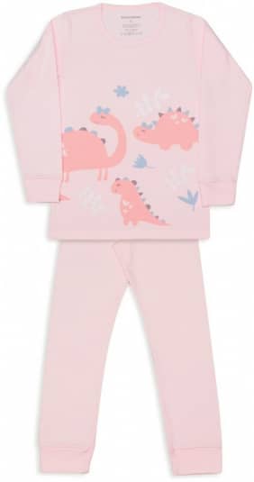 Pijama de ribana infantil dinos rosa