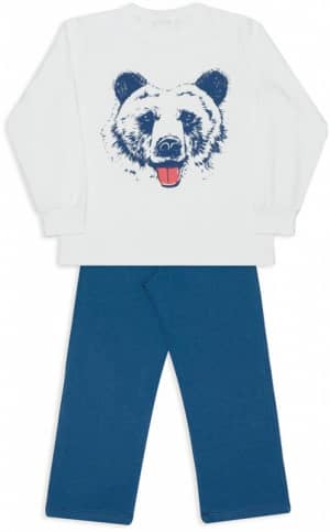 Pijama de algodo e modal infantil urso