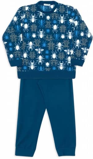 Pijama de soft infantil insetos azul marinho