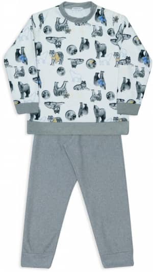Pijama de soft infantil lobos mescla