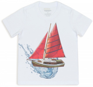 Camiseta infantil de meia malha veleiro