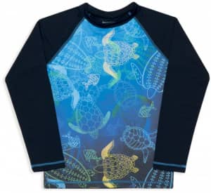 Camiseta manga longa infantil com fator de proteo solar tartarugas