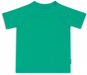 Camiseta manga curta infantil com fator de proteo solar verde esmeralda