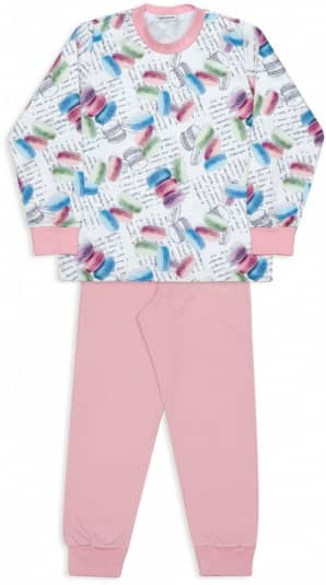 Pijama de moletinho infantil macarons