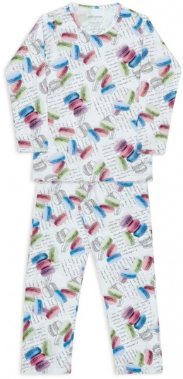 Pijama de meia malha infantil macarons