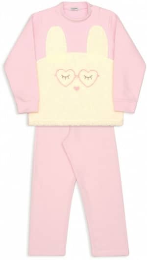 Pijama de soft infantil coelho de culos em malha polar