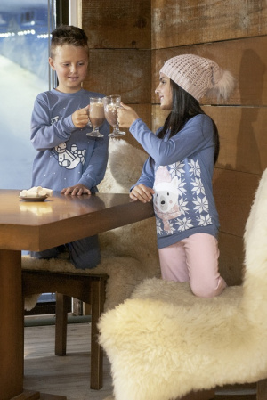 Pijama de algodo e modal infantil espao sideral - Estampa brilha no escuro