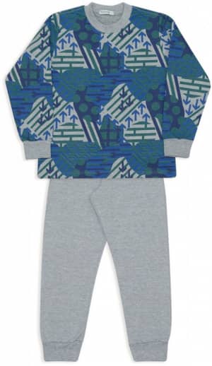 Pijama de moletinho infantil geomtricos