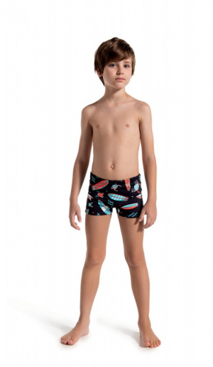 Sunga boxer infanto-juvenil com fator de proteo solar caranguejos e pranchas