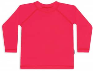 Camiseta manga longa com fator de proteo solar vermelha para beb
