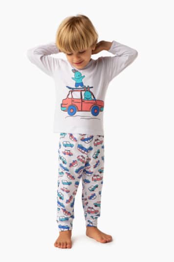 Pijama longo de modal carrinho de frias infantil