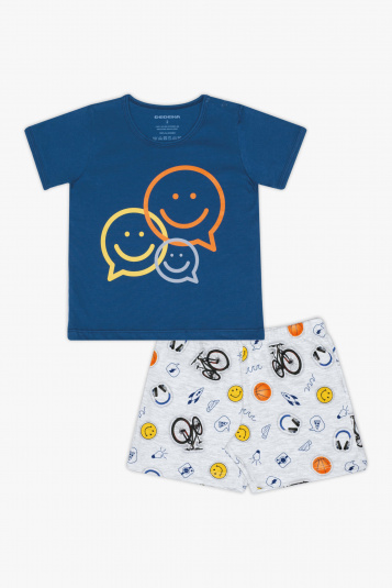 Pijama curto stickers infantil - Brilha no escuro