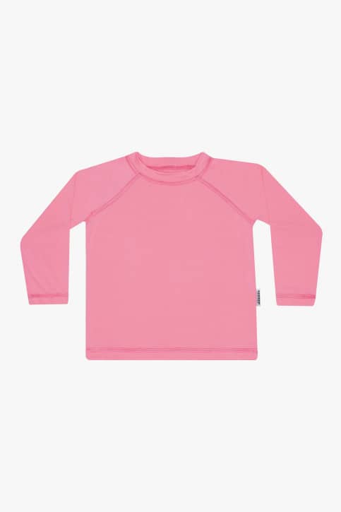 Camiseta com proteção solar cor de rosa bebê e infantil