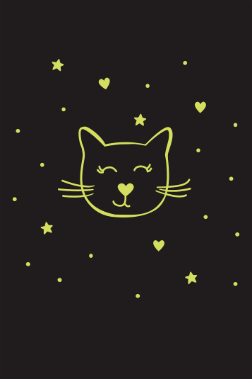 Pijama melange gata estrelas infantil - Brilha no escuro