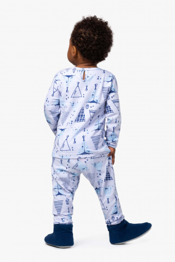 Pijama de algodo e modal cabanas infantil