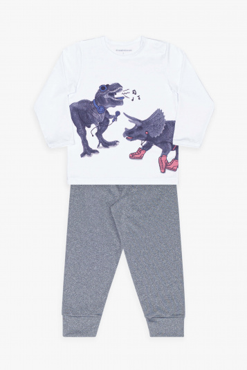 Pijama trmico dinos esportistas infantil