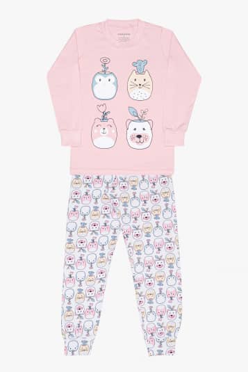Pijama infantil algodo e modal vasinhos