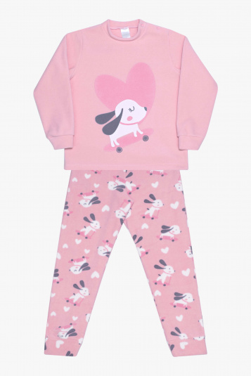 Pijama infantil de soft cachorrinhas - Brilha no escuro