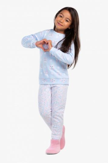 Pijama abrigo infantil soft gatinhas cupcake e granulado