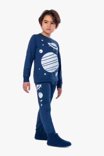 Pijama infantil planetinhas - Brilha no escuro