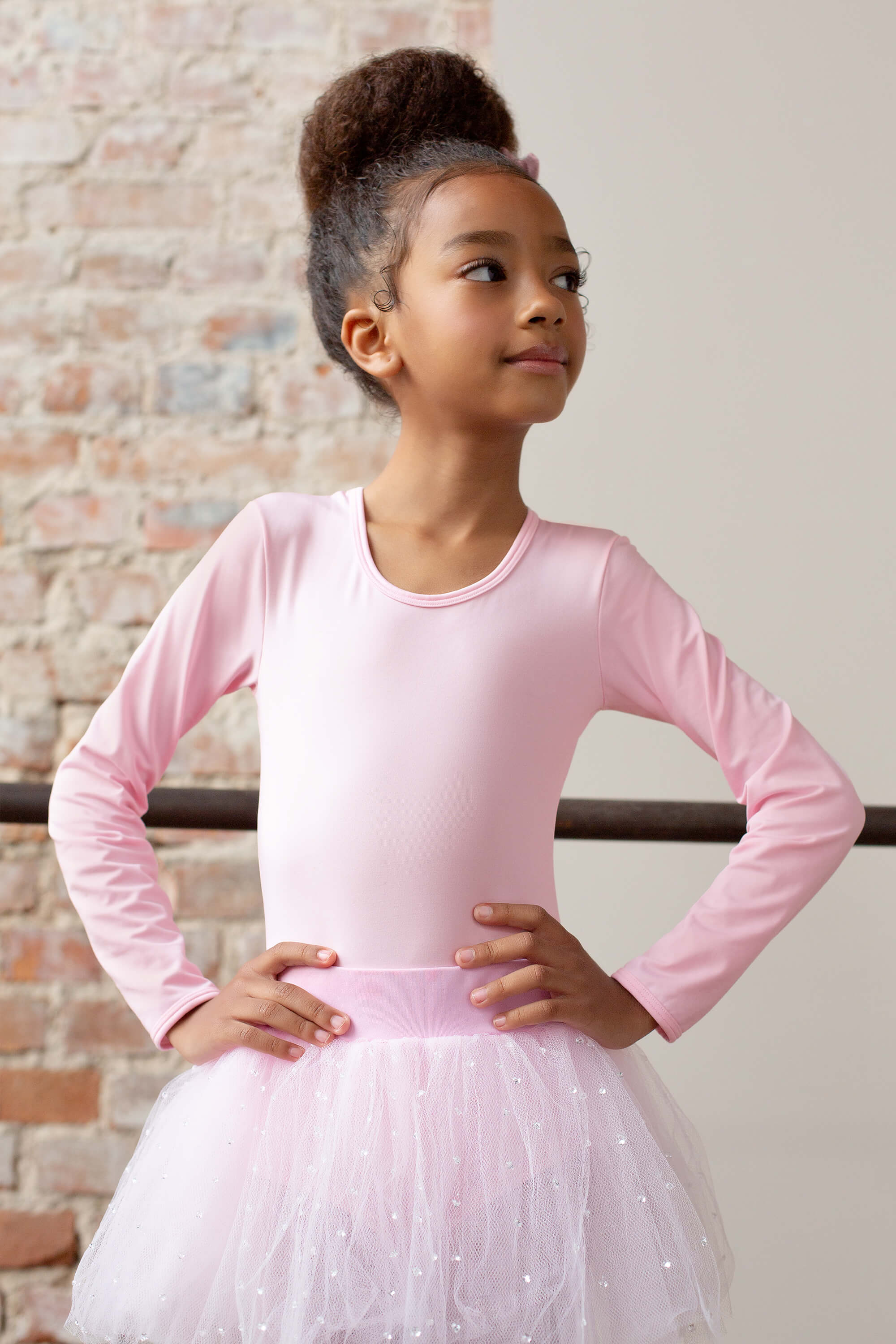 Body térmico infantil rosa para ballet Dedeka