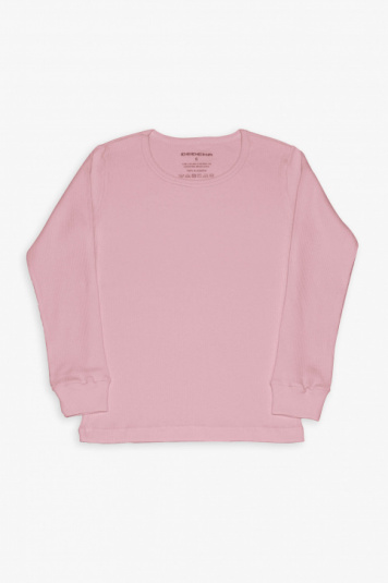 Camiseta bsica infantil canelada rosa retr