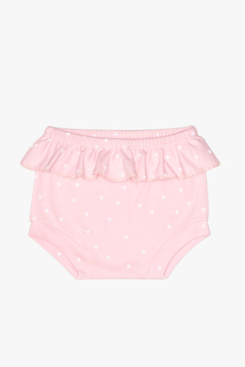 Conjunto de body e calcinha rosa estrelinha para beb 