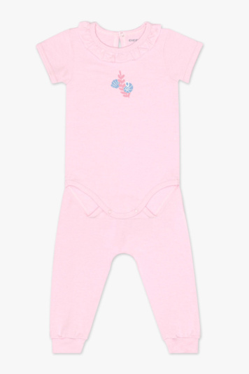 Conjunto de body de modal saruel rosa do mar para beb