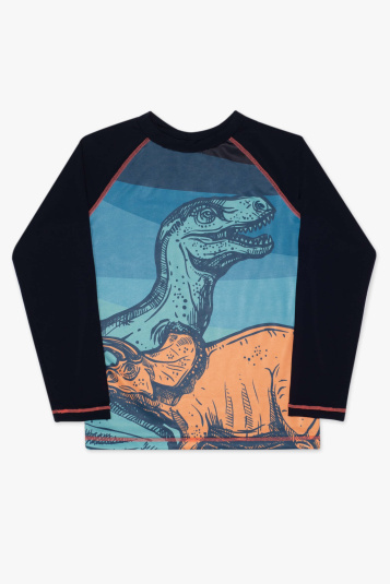 Camiseta teen com proteo solar dinossauros