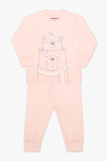 Pijama melange rosa infantil - brilha no escuro