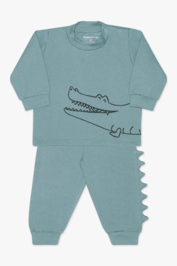 Pijama moletinho jacar para beb com aplicaes
