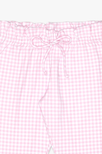 Pijama xadrez vichy rosa porquinho infantil