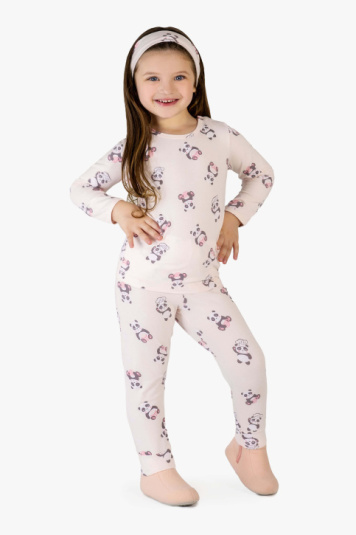Pijama algodo e modal panda chef infantil