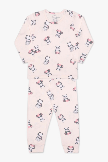 Pijama algodo e modal panda chef infantil