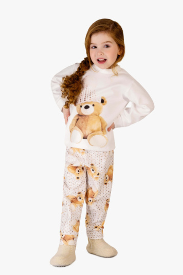 Pijama soft sublimado ursinha infantil