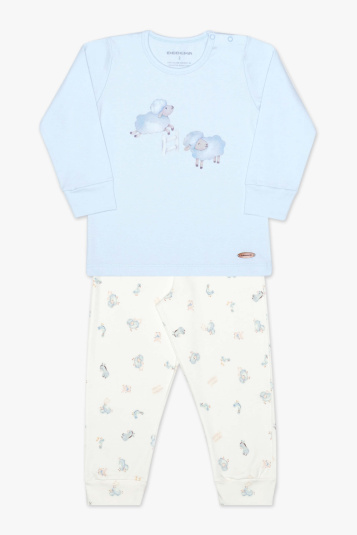 Pijama fazendinha azul ovelhinhas infantil