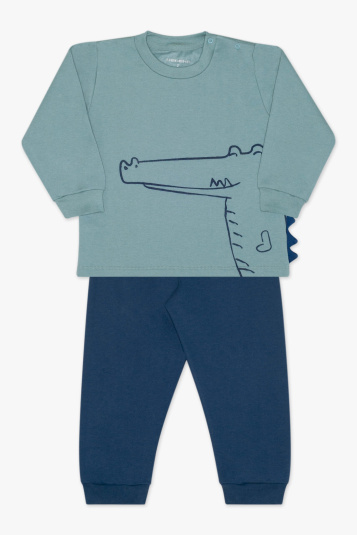 Pijama moletinho jacar infantil com aplicaes