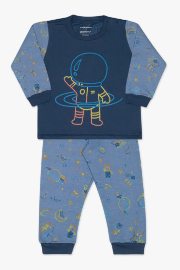 Pijama moletinho astronauta infantil - Brilha no escuro