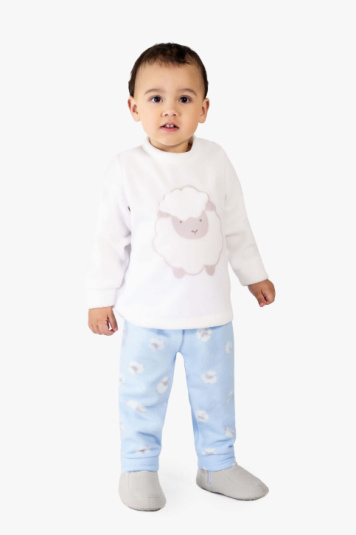 Pijama soft ovelhinha azul infantil