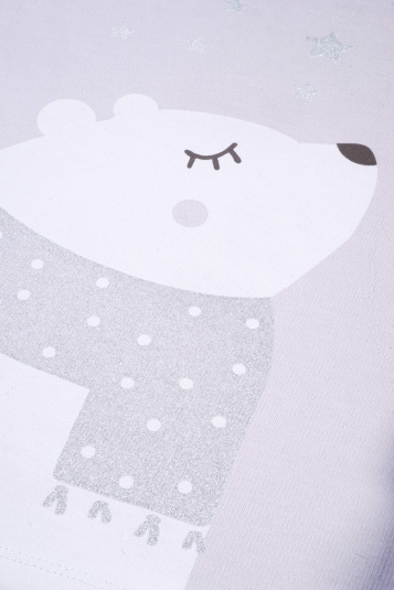 Pijama infantil moletinho urso polar e estrelas
