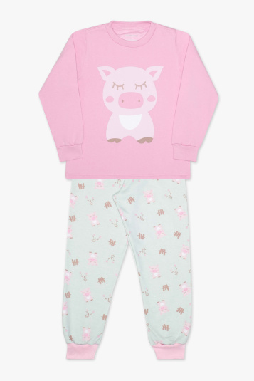Pijama infantil moletinho porquinho - Brilha no escuro