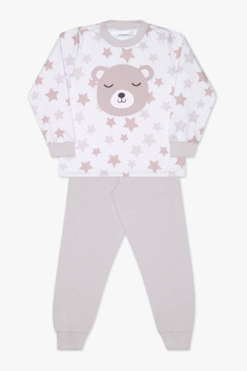Pijama teen moletinho urso e estrelas