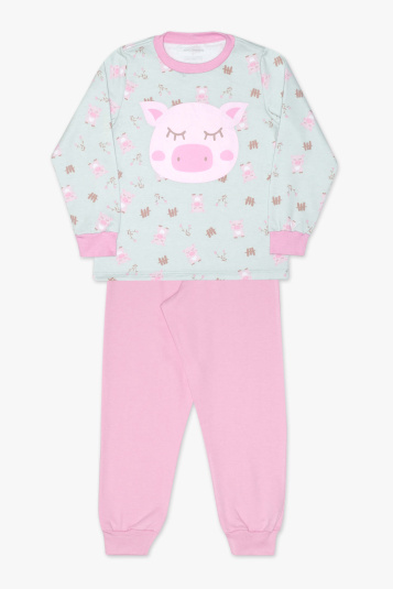 Pijama teen moletinho porquinho rosa