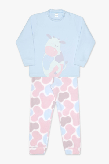 Pijama infantil soft vaquinha colorida - Brilha no escuro